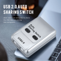 USB 2.0 Auto Sharing Switch 2 Port HUB Adapter Switcher for 2 PC Printer USB Switch Devices Support. 