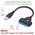 SATA to USB 3.0 / 2.0 Cable Up to 6 Gbps for 2.5 Inch External HDD SSD Hard Drive SATA 3 22 Pin Adapter USB 3.0 to Sata III Cord. 