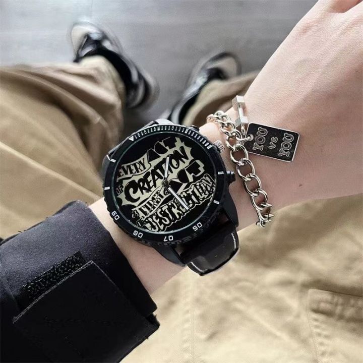 【Hengli jewelry story】Non-Mechanical Watch for Men, Simple Fashionable Personality Hip-Hop Cool Handsome Large Dial