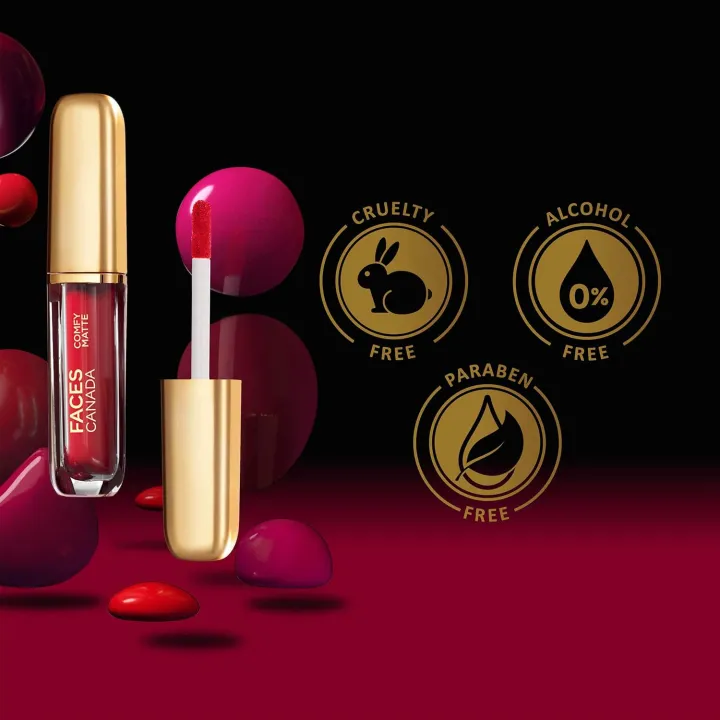 FACES%20CANADA%20Comfy%20Matte%20Liquid%20Lipstick%20-%20End%20Of%20Story%2003%20(Plum),%203%20ml%20%7C%20Comfortable%2010HR%20Longstay%20%7C%20Intense%20Matte%20Color%20%7C%20Almond%20Oil%20&%20Vitamin%20E%20Infused%20%7C%20Super%20Smooth%20%7C%20No%20Dryness%20%7C%20No%20Alcohol%20-%20Image%205