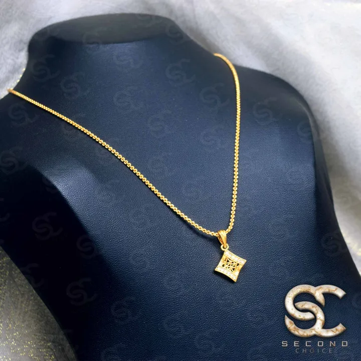 Gold%20Plated%20Guaranteed%201.5MM%20New%20Trend%20Stylish%20Diamond%20Chain%201824%20Inch%20Beautiful%20Design%20With%20Box%20Alva%20Fixed%20Stone%20Pendant%20-%20Image%203