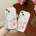 Case Cover For Infinix Hot 30i 20i 20 4G 12 30 9 Play Smart 7 6 HD Plus shell Soft Clear Silicone Bracelet Chain Cream Wavy Edge Cartoon Bear Rabbit Cartoon Cute Luxury INS Back Cover Fashion Bumber Shockproof Camera Protective Full Protection. 