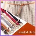 【Ready Stock&COD】Women Faux Leather Belts Candy Color Thin Skinny Waistband Adjustable Dress Belt. 