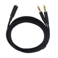 Braided Replacement PC Splitter Cable Extension Cord For Kingston HyperX Cloud Stinger Mix Alpha Gaming Headsets. 