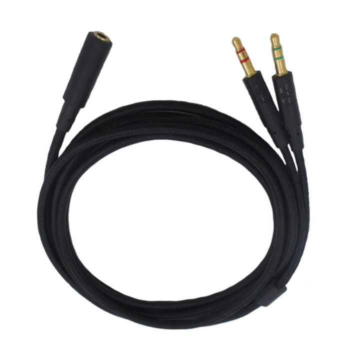 Braided Replacement PC Splitter Cable Extension Cord For Kingston HyperX Cloud Stinger Mix Alpha Gaming Headsets