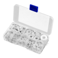 500Pcs White Nylon Flat Washer Gasket Set M2 M2.5 M3M4M5 M6 M8 M10 Plastic Sealing O-Rings Assortment Kit Fastener Spare Parts Accessories. 