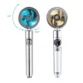 360 degree rotating high pressure boost power shower water saving stop button rainfall shower head with fan. 