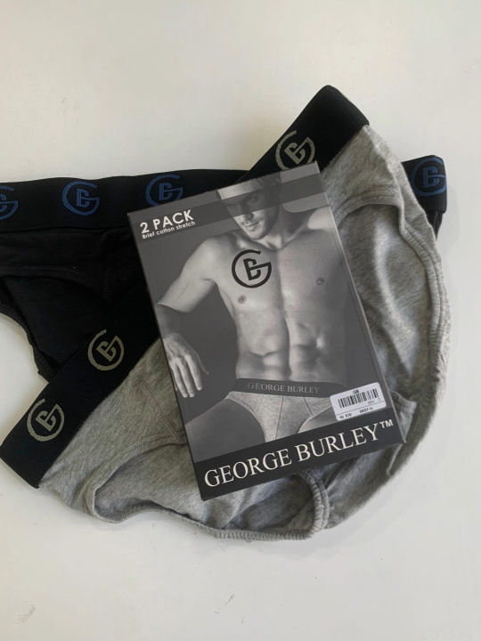 George Burley Men’s cotton stretch low rise Brief 2 pack