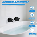 Metal Matte Black Shower Knob 2 Piece Replacement, for Price/ Tub Shower Handle, 2 Faucet Handle Trim Kit. 