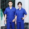 Summer Work Clothes Outfit Top Men's and Women's Long Short Sleeve Thin Breathable Sweat Absorbing Wear-Resistant Labor Protective Clothing Factory Garage Work Suit. 