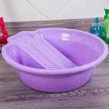 Wash Basin Plastic Round Basin Laundry Basin With Washboard. 