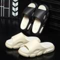 EVA Slippers Open Toe Sandals Home Bathing Women Men Bathroom Thick Platform Beige 39 to 40. 