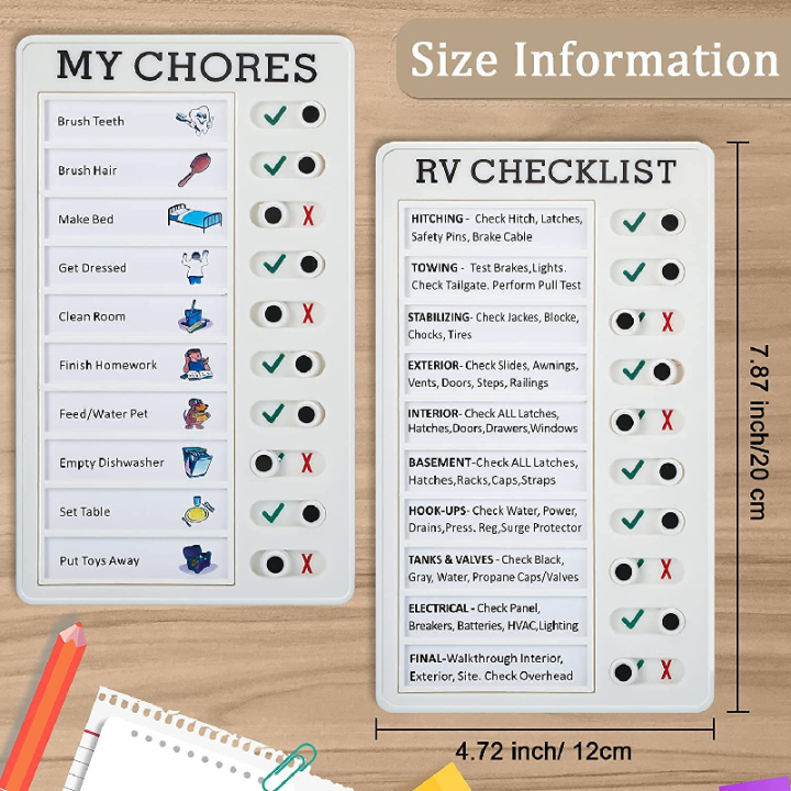 【HOT】 Daily Task Planning Board Detachable Chores Checklist Board Wall Hanging Memo Plastic Board Multi Purpose Student Task Boards