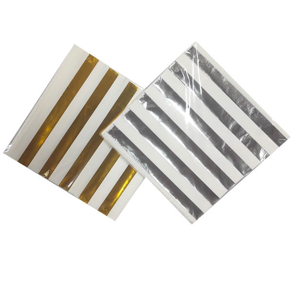 Youmewell Gestreifte Papier-Servietten – 60 Stück, 33 X 33 Cm, 3-lagig, Für Partys & Feiern