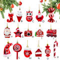 Train-shaped Christmas Decoration Christmas Tree Pendant Candy Lollipop Ornament Christmas Cane Decoration Gloves And Hat Tree Pendant. 