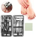 19PCS Set Manicure Set Professional Nail Clippers Kit Pedicure Care Tools, Stainless Steel Grooming Tools With Travel Case for Travel & Home. 