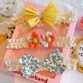 3Pcs Baby Headbands For Girls Lace Flower Princess Elastic Kids Girl Hairband Headband Bows Infant Turban Baby Hair Accessories. 