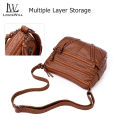 LouisWill Crossbody Shoulder Bag Soft Leather Bag women Fashion Simple European American Trend Retro Multi-pocket Large Capacity Water Resistant Sling Bag. 