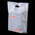 100pcs Textile Plain white Polythene Bags with handles. 