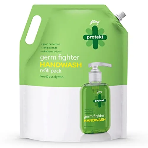 drej Protekt Germ Fighter Handwash Refill Pack | Lime & Eucalyptus | Germ Protection & Soft on Hands - 1500 ml FROM INDIA ABR