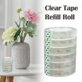 1Roll Transparent Tape Refill 0.8/1.2/1.8CM Clear Tape Refills for Dispenser Invisible Tapes for Office Home School Supplies. 