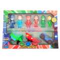 9 Pcs PJ Masks Collectible Figure Set with Vehicles  Little Hero Out Play Set  3+(null). 