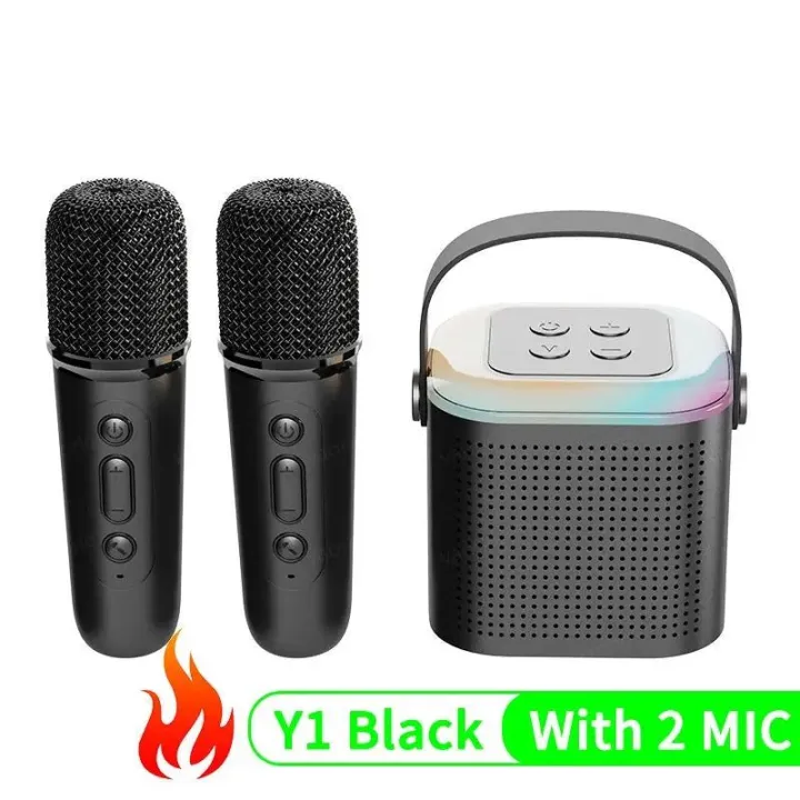 Y1 Bluetooth Speaker with 2 wireless mic | Daraz.lk