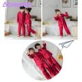 Long-sleeve Pajama Set Kids Silk Pajama Set for Boys Girls Long Sleeve Top Pants Sleepwear Kit 3-14 Years Southeast Asian Style Kids Pajama Set. 