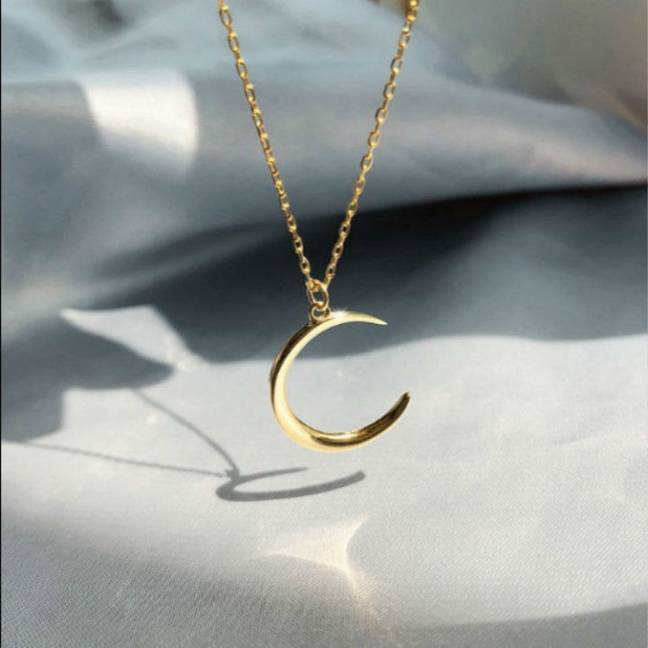Simple%20Retro%20Crescent%20Moon%20Star%20Necklace%20Charm%20Chain%20Women%20Titanium%20Steel%2018K%20Gold%20Plated%20jewelry%20-%20Image%206