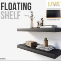 3ft Black Melamine Floating Shelf. 
