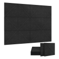 12 Pack Acoustic Panels, 12 X 12Inch Decorative Soundproofing Panels, Wall and Ceiling Acoustical Panels Black Easy to Use. 