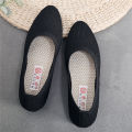 Jingrui Old Beijing Cloth Shoes Women's Single-Layer Shoes Spring and Autumn Summer Flying Mom Shoes Black Work Shoes Soft Sole Shoes Breathable. 