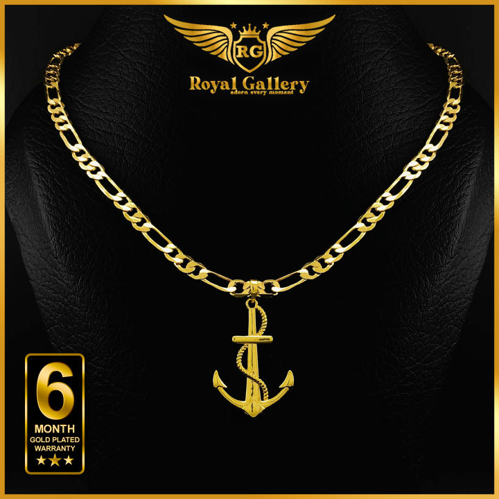 Gold Plated Lara Chain with Plain Ancor Pendant