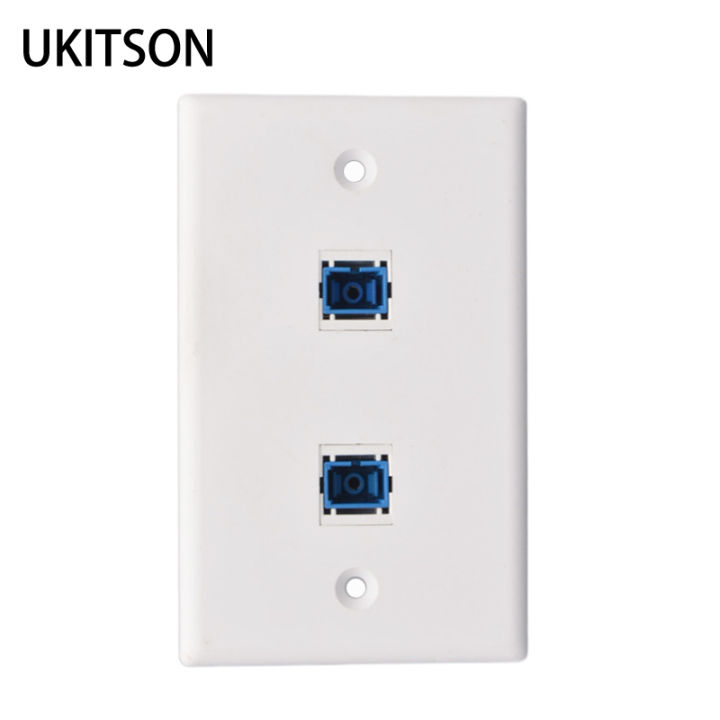 2 Ports Sc Optical Fiber Wall Plate Female Pass Through Plug For Upc ...