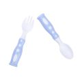 【LORDWEY】 DUOLADUOBU Baby Food Supplement Feeding and Eating Vertical Training Soup Fork Two-color Infant Fork Spoon. 