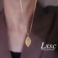 ShopSphere Leaf Stainless Steel Necklace for Women Non Tarnish Kwintas Pendant Gold Chain Accessories Jewelry. 