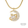 ShopSphere BZEBI 18K Gold Hitagi Moon Pendant Necklace For Women Fashion Accessories Jewelry 229N. 