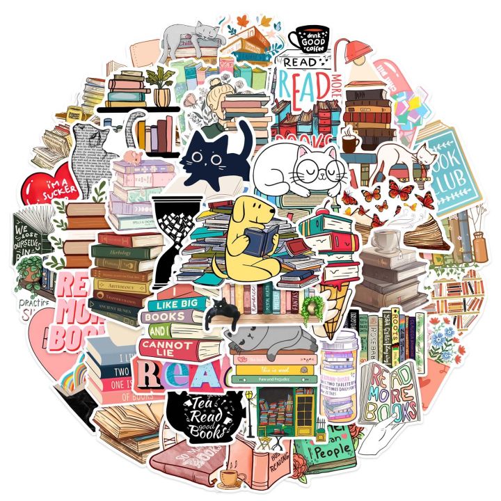 40pcs%20Book%20Stickers%20Aesthetic%20Vintage%20Reading%20Books%20Stickers%20for%20Laptop%20Scrapbook%20Journal%20Kids%20Girls%20Boys%20Stickers%20-%20Image%205