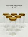 06Pcs 570ml Visual Kitchen Spicy Bottle Set Transparent Plastic Spicy Bottle Containers Seasoning Jar Set Condiments Organizers with Gold Lid Large Size. 