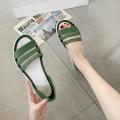 Women's Flat Sandals2023Summer New Jelly Shoes Soft Soled Flats Beach Slippers Slip-on Lofter Sandals. 