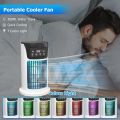 Portable Air Conditioner Fan, Portable AC Personal Mini Air Cooler 6 Speed Desk Air Cooling Fan 7 Colors LED Light with Timing Function for Personal Use. 