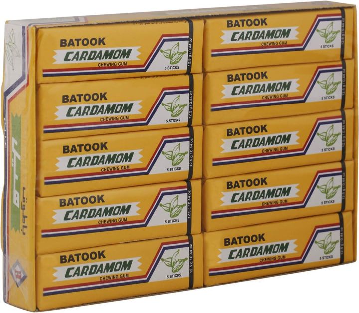 Batook Cardamom Flavoured Chewing Gum, 5 Sticks x 20 Packs, 250 gm ...
