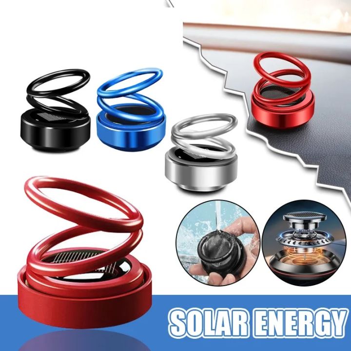 Car Air Freshener Solar Car Perfume Fragrance Auto Rotation Air Aromatherapy Flavoring Cars Parfum Car Interior Decoration color Red