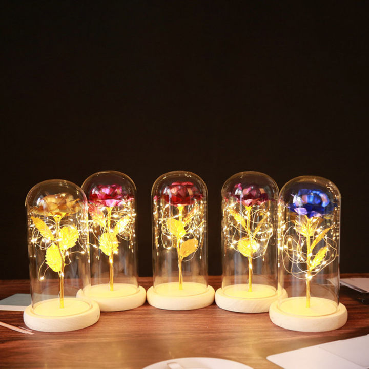 Glass%20Rose%20Flower%20Gift%20Exquisite%20Luminous%20Rose%20In%20Glass%20Dome%20-%20Image%205