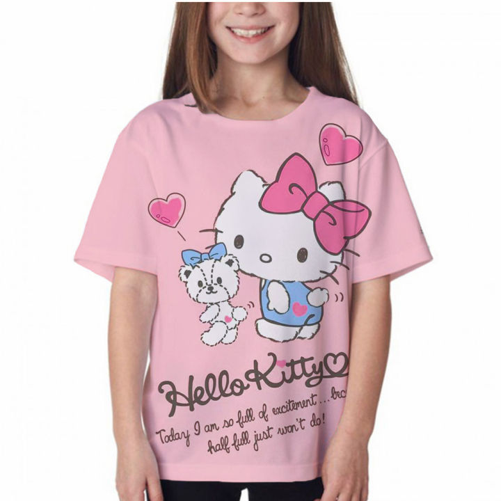 Kids%20t-shirts%20girls%20summer%20Hello%20Kitty%20print%20clothes%20Baby%20T%20shirts%20children%20short%20sleeve%20clothing%20cartoon%20graphic%20T-shirt%20tee%20-%20Image%205