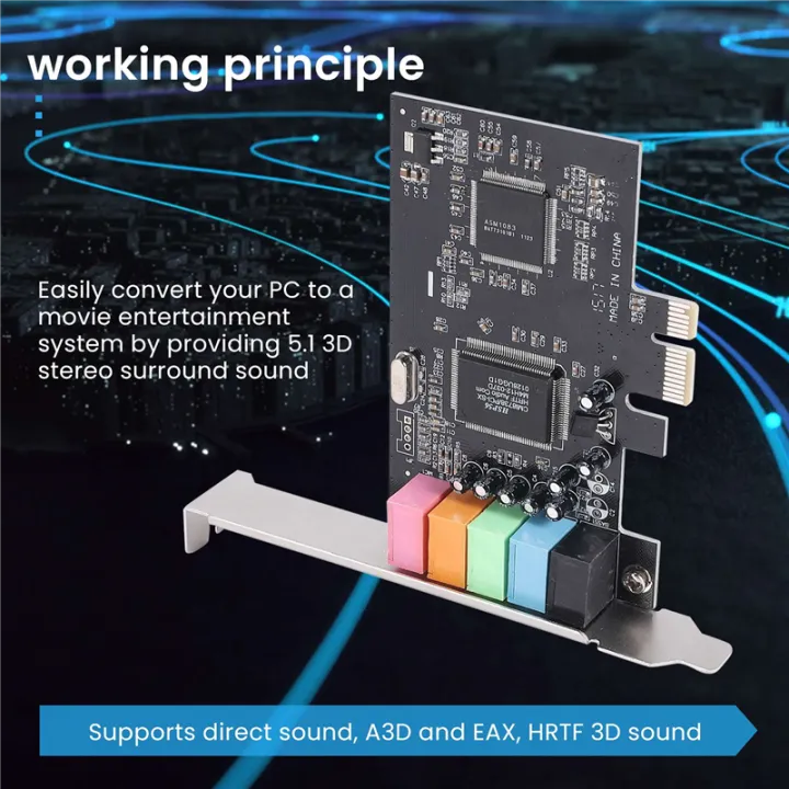 PCIe%20Sound%20Card%205.1,%20PCI%20Express%20Surround%20Card%203D%20Stereo%20Audio%20with%20High%20Sound%20Performance%20PC%20Sound%20Card%20CMI8738%20Chip%20-%20Image%203