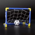 Indoor mini folding football soccer ball goal post net set pump kids sport outdoor home game toy child birthday gift plastic. 