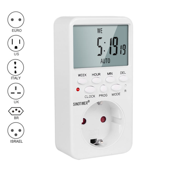【Clearance】 Eu Uk Br Plug Outlet Electronic Digital Timer Socket With ...