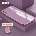 Tokifu For Samsung Galaxy A30s Back Cover Luxury 6D Plating Soft Cases Silicone Phone Cases With Stand. 