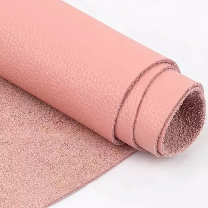 Natural Cow Skin Leather Pink/ Red/ Orange Leather Material Genuine Leather Wallet Accessories Frst Layer Cowhide Leather